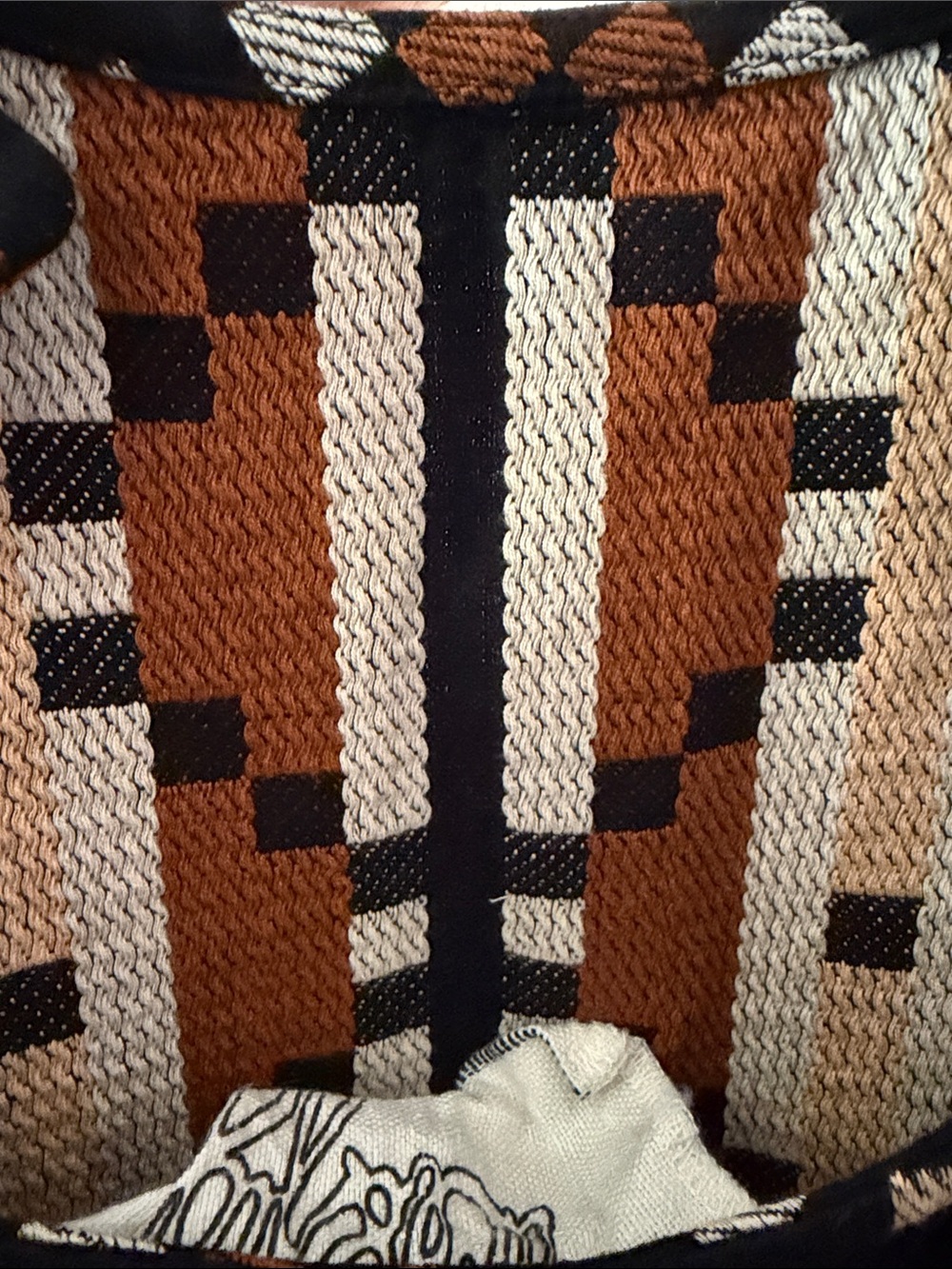 Ace & Jig Black Allovers with Orange and Cream Geometric Print - Picture 4 of 6